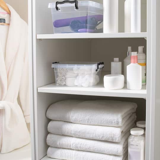 Simplify 1.75L Clear Stackable Storage Bin with Handle